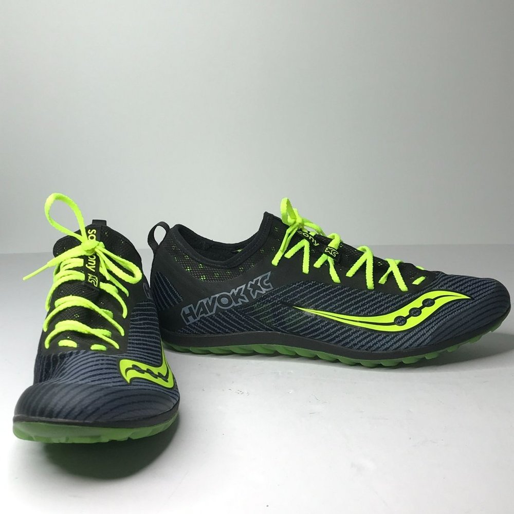 Saucony Havok XC Men's Black & Neon Green Racing Flats